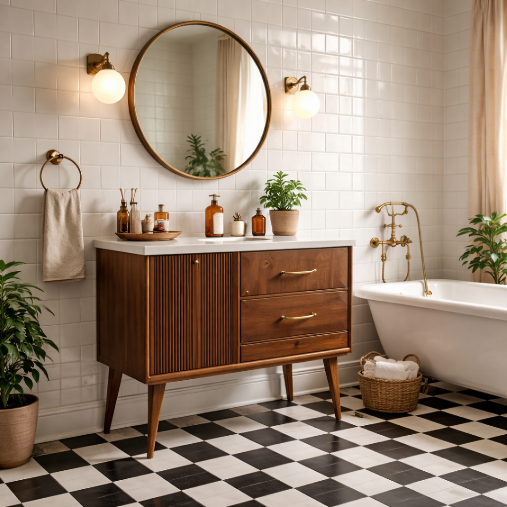 Retro-style bathroom – inspirations, configurations and accessories you need to know