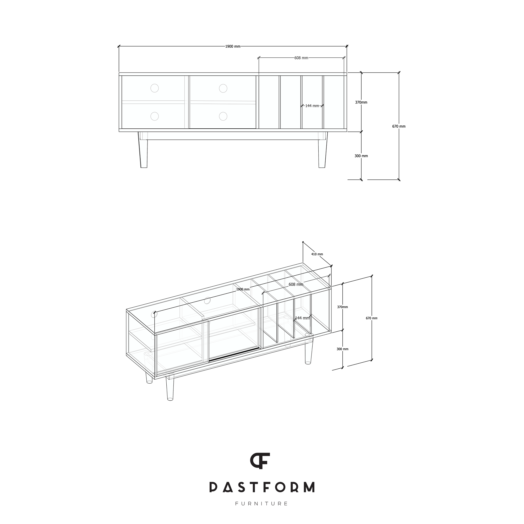 LOTV VINYL SLIDE TV Sideboard